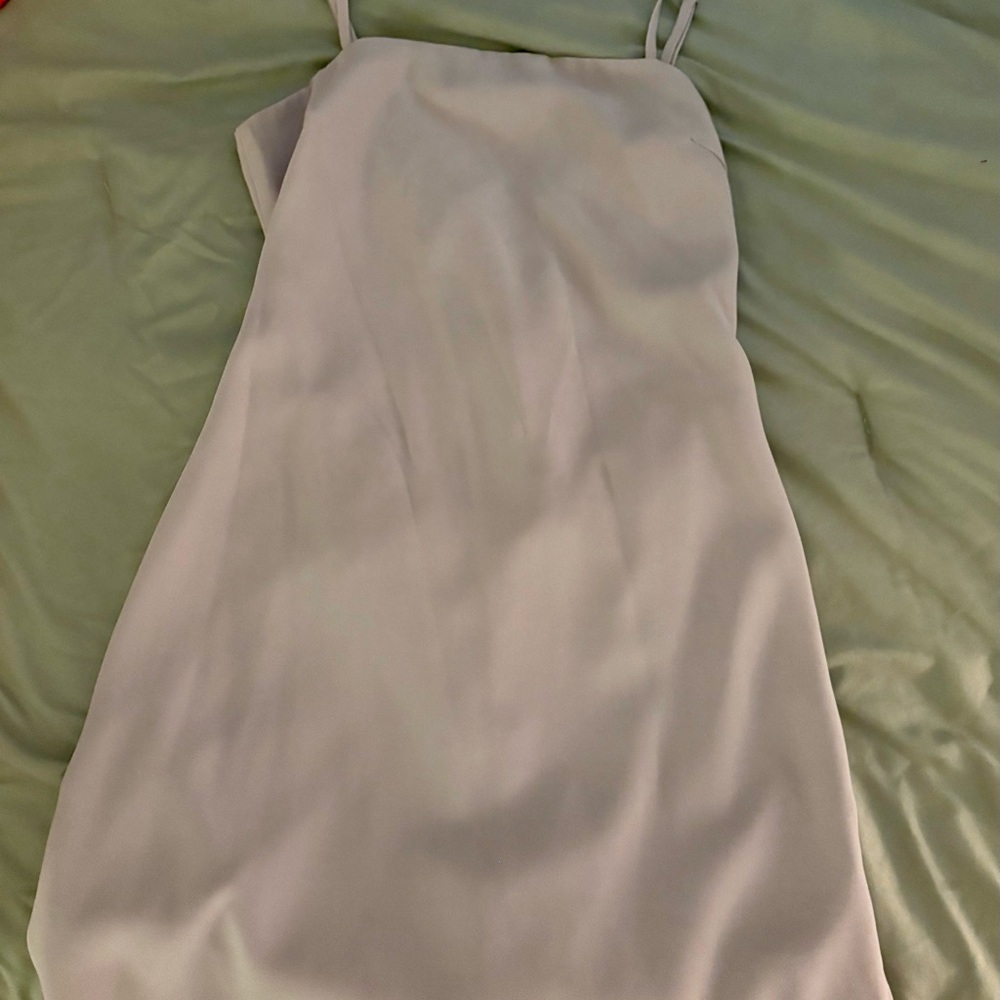 Lulus Grey Tie Back Spaghetti Strap Dress